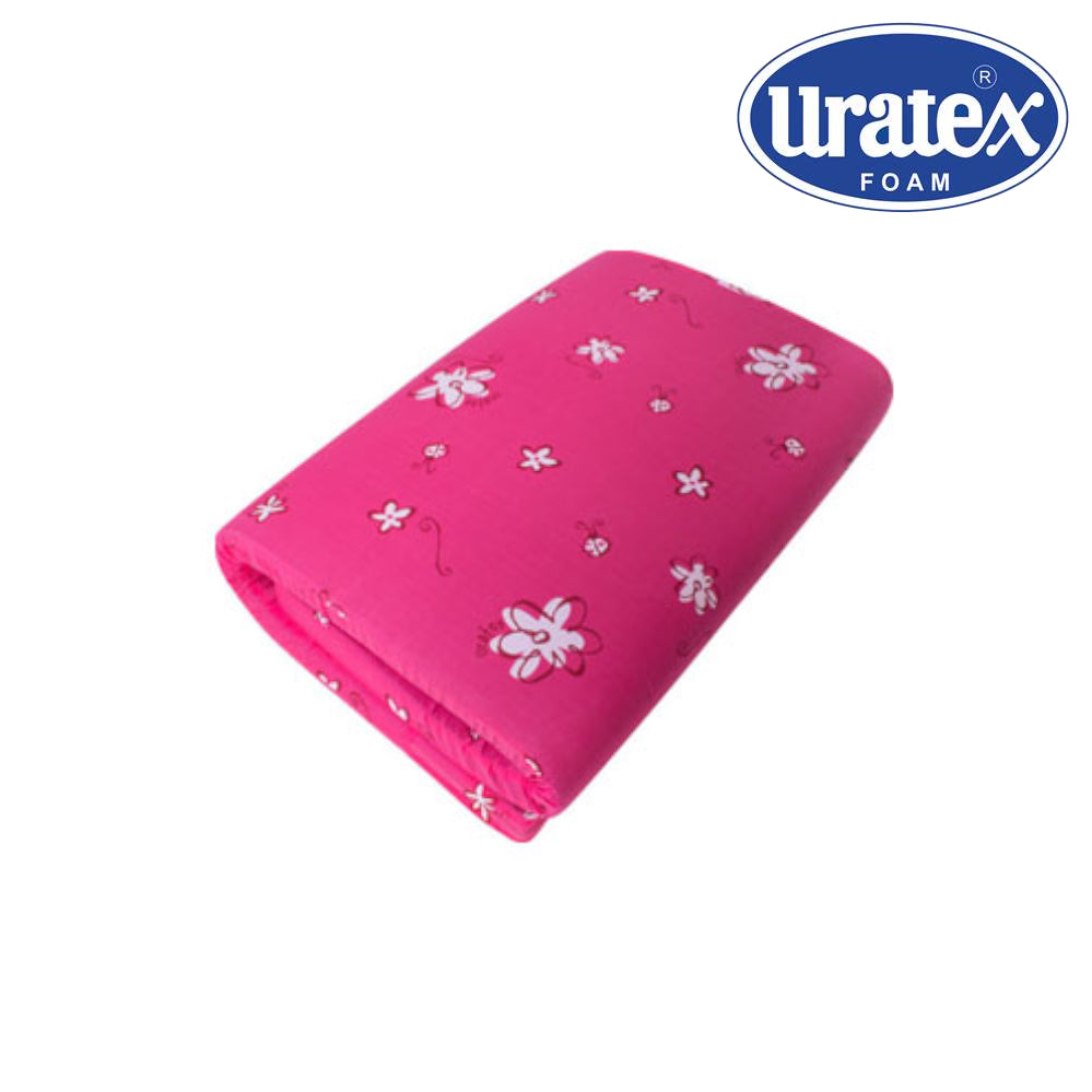 URATEX Siesta mattress, fuchsia pink with small flower print