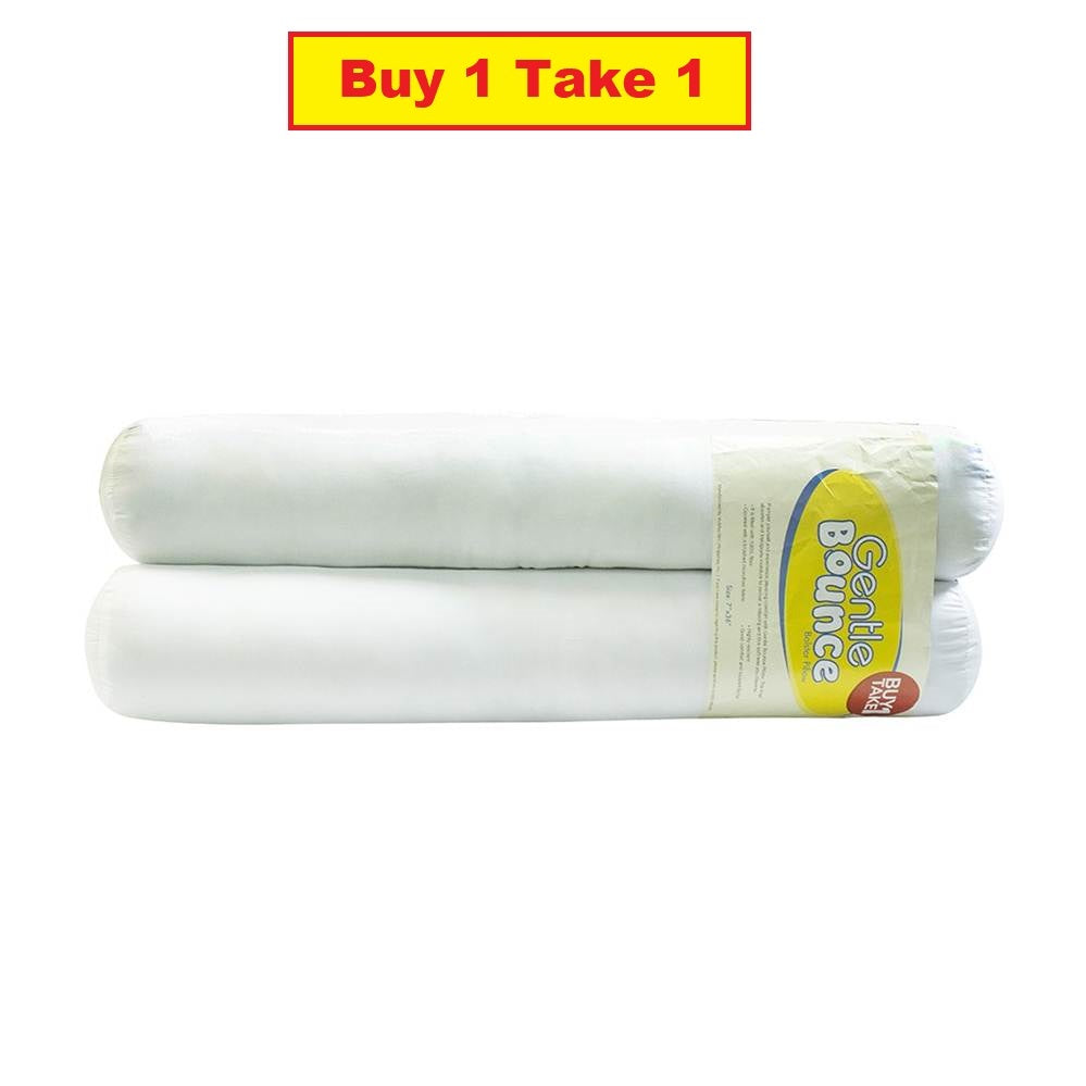 URATEX Gentle Bounce bolster pillow set, two white cylindrical cushions