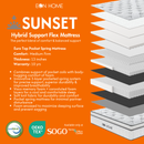 Hybrid mattress by EON HOME with pocket-spring layers for medium-firm support
