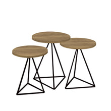 Load image into Gallery viewer, Three side table with triangular metal frame affordable. (7241986572451)
