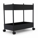 Affordable black trolley with four open shelve. (7242433691811)