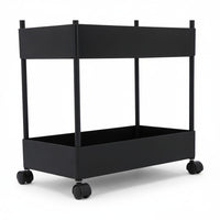 Affordable black trolley with four open shelve. (7242433691811)