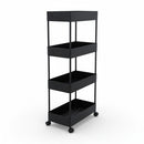 Affordable black trolley with four open shelve. (7242433691811)