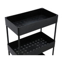 Affordable black trolley with four open shelve. (7242433691811)