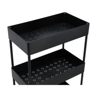 Affordable black trolley with four open shelve. (7242433691811)