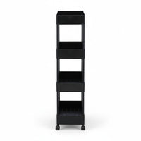 Affordable black trolley with four open shelve. (7242433691811)