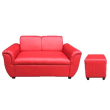 Load image into Gallery viewer, ERICA 2-Seater Sofa set - with 2 seater sofa pleated armrest, 1 ottoman and 2 throwpillows.		 		 		 (5571340501155)
