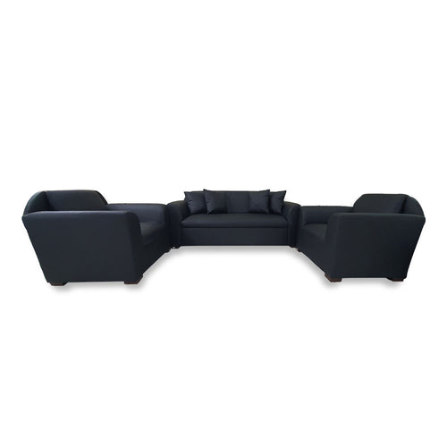 This ERIS 3-1-1 Sofa Set - are very affordable Leatherette upholstered sofa set with 1 3-seater, 2 armchairs and 4 throw pillows. (5571358818467)