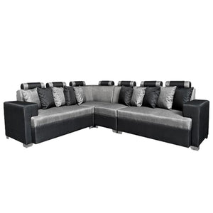 LIZZIE L-Shape Sofa - sofa large set sectional with headrests include 1 seater extension comes w/ 10 throw pillows very accomodation and affordable. 		 		 		 (6595156476067)