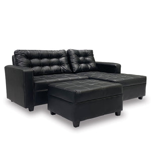 WILLIAM MINI L-Shape Sofa - compact L-shape sofa set w/ 2 fixed back cushions and ottoman.		 		 		 (5571347415203)