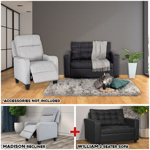 WILLIAM LIVING & RECLINER PACKAGE