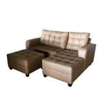 Load image into Gallery viewer, WILLIAM MINI L-Shape Sofa - compact L-shape sofa set w/ 2 fixed back cushions and ottoman.		 		 		 (5571347415203)
